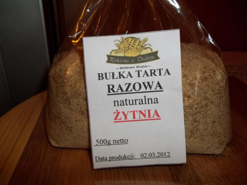 Bułka tarta razowa żytnia NATURALNA