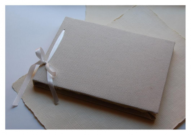 Guestbook - papier ręcznie czerpany + kanwa - jest to część pewnego projektu :))