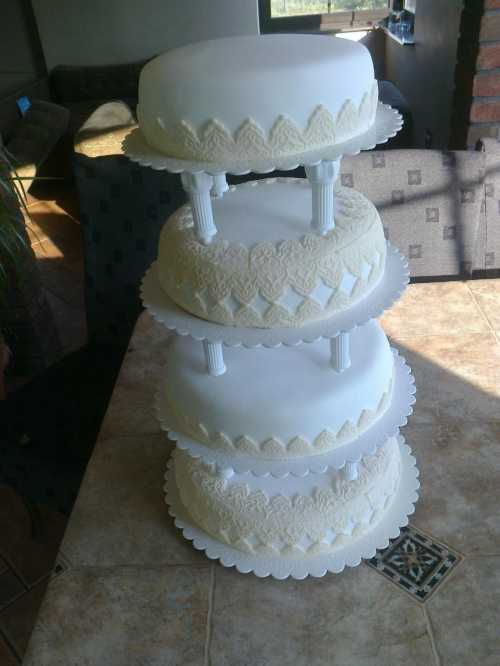 Tort - ślubny 4-piętra #tort
