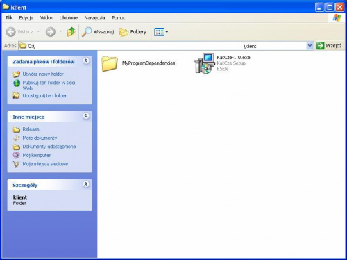 Utworzony instalator wersji klienckiej