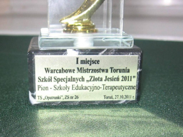 Warcabowe Mistrzostwa Torunia Szkół Specjalnych - Złota Jesień 2011 - ZS Nr 26 Toruń, dn. 26.10.2011r.
