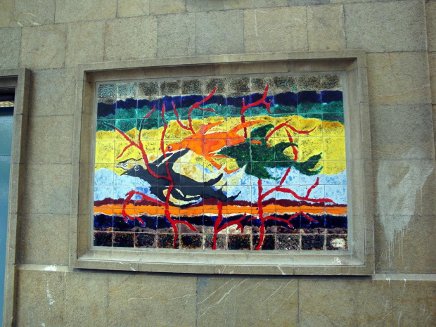 Palma de Mallorca - mozaika na ścianie budynku w centrum Palmy #Majorka #PalmaDeMallorca