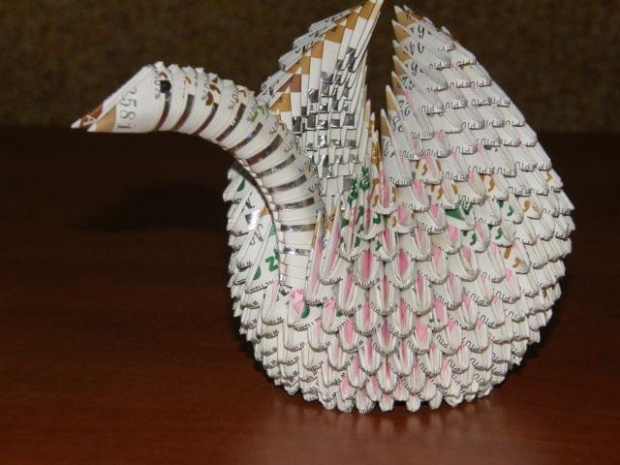 Łabądek z biletów komunikacji miejskiej. #origami