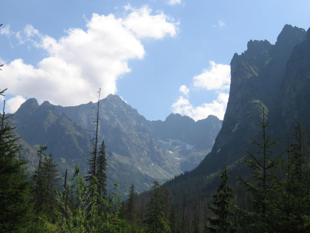 Urwisko Młynarczyka , za nim Kaczy, Batyżówiecki , Zadni Gerlach, Ltworowy i Wielicki Szczyt #Góry #Tatry