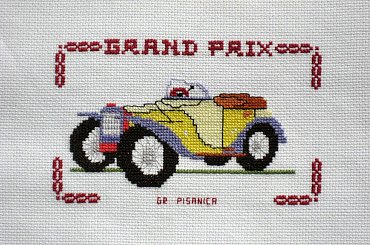 zapasik, poduszka dla starszego brata #haft #samochód #auto #HaftKrzyżykowy