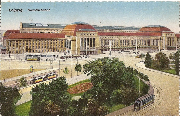 Niemcy_Lipsk Główny_Dworzec kolejowy w Lipsku, w kraju związkowym Saksonia, w Niemczech_(pocztówka z okresu ok.1912-1916 r.)