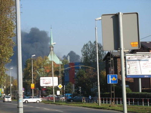 Pożar hali Gliwice ul.Towarowa