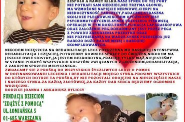 Nikodem Bylicki - opóźnienie psychoruchowe, zespół cech dysmorficznych, niedoczynność tarczycy, zaburzenia połykania, niedobór masy ciała --- http://pomagamy.dbv.pl/ #NikodemArkadiuszBylicki #OpóźnieniePsychoruchowe #pomagamydbvpl #pomoc