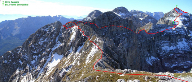 Dolomity - Północna Brenta - Sentiero alpinistico Claudio Costanzi #góry #mountain #mountains #Dolomity #Brenta #sentiero #CimaSassara #bivacco #biwak