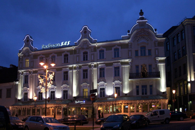 Starówka Wileńska,ulica Zamkowa.Hotel Astorija-Radisson SAS. #Wilno