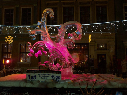 Rzeźby lodowe. Stary Rynek Poznań.