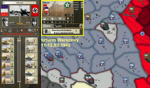 11-12.XII.1940 wojska francuskie przeprowadziły szturm niemieckich pozycji wokół Warszawy, 16.XII żołnierze 2. Korp. Kawalerii defilowali już ulicami polskiej stolicy