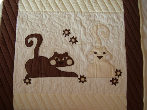 dywanik, sztruksowy z aplikacjami kotów