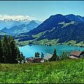 panorama 180 stopni. Jezioro Agerisee - Szwajcaria. #krajobrazy