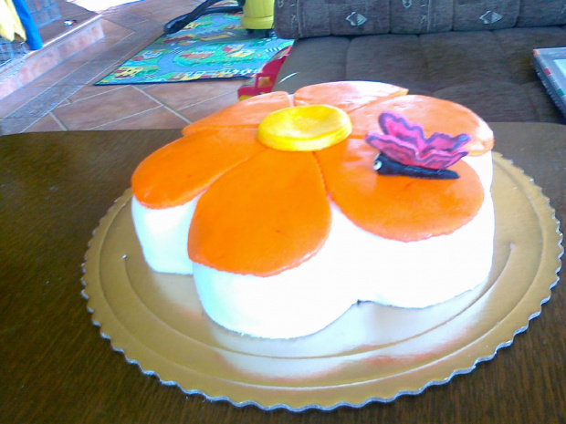 Tort - kwiatek z motylkiem #tort